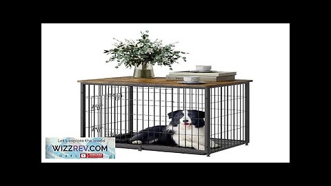 Dog Crate Furniture 33 in Indoor Wooden Dog Kennel with Tray Heavy Review