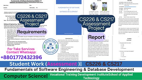 Student Work(Assessment)|Database Design & Software Development| Project Implementation Work Video