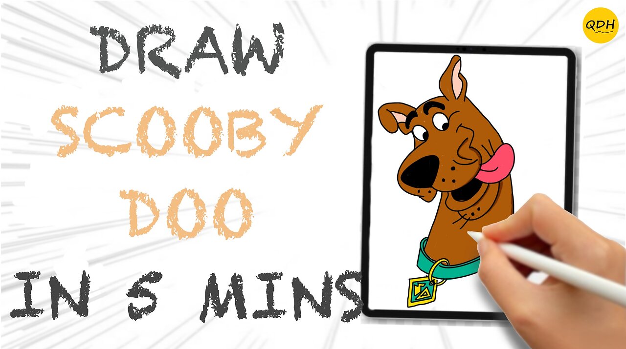 How to Draw Scooby-doo in 5 minutes...learn with @QuickDrawHabit