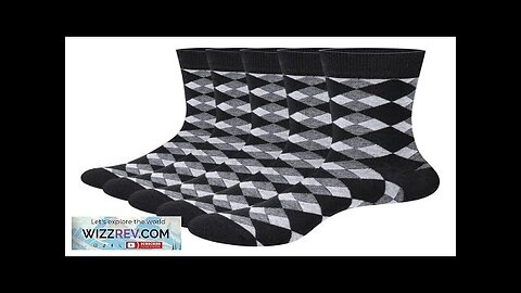 YUEDGE 5 Pairs Of Men's Trendy Checkered Pattern Mid Calf Crew Socks Review