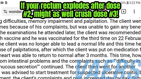 VAERS: HIS RECTUM BLEW UP! DOCTOR INJECTS NEXT DOSE!