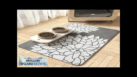 MontVoo-Pet Feeding Mat-Absorbent Floral Cat&Dog Food Mat-Dog Mat for Food and Water Review