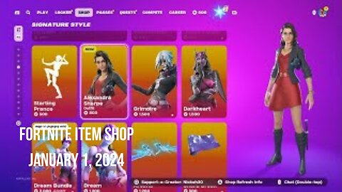 Fortnite Item Shop|January 1, 2024(*New* Alexandra Sharpe Skin/ Happy New Year!)