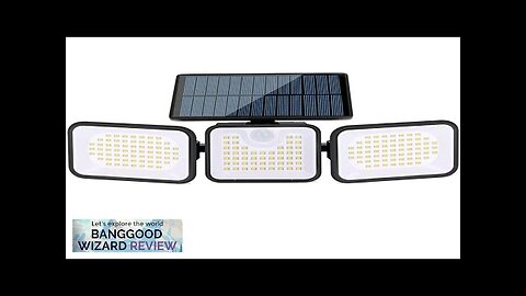 Motion Sensor Solar Three Head Wall Lights Outdoor 180 LED Flood Lights Review