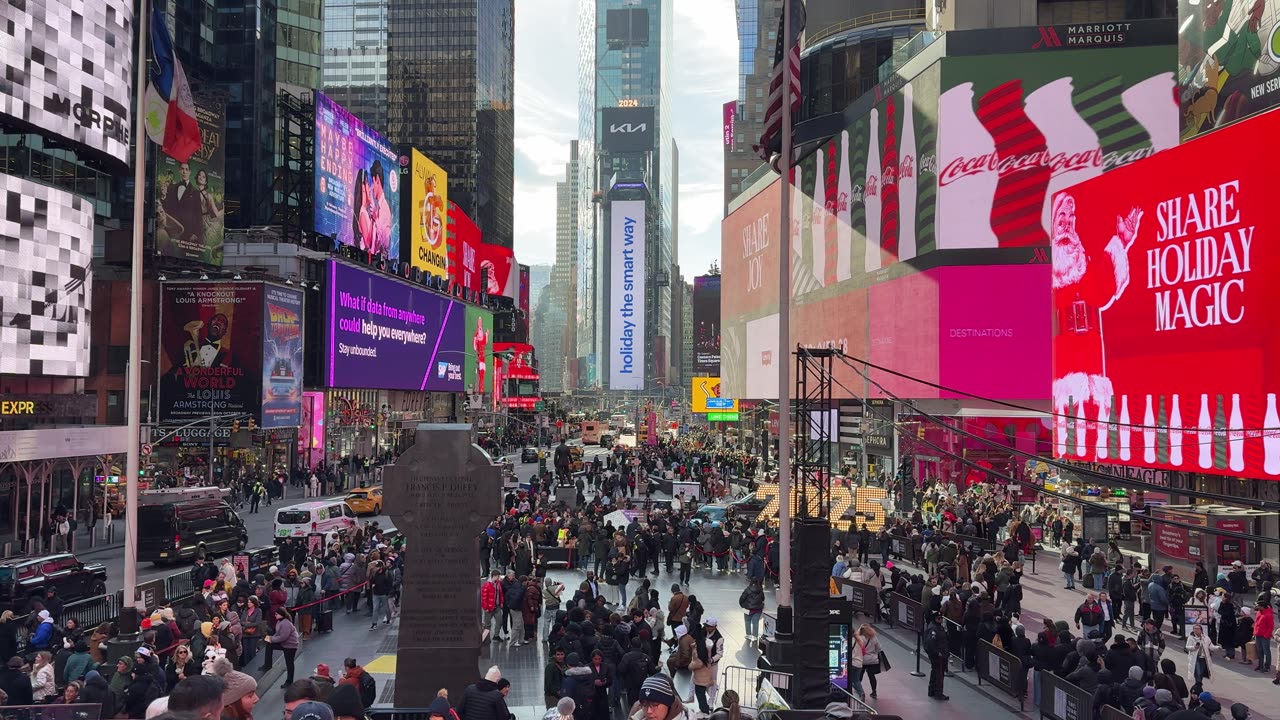 New York city Time Square is getting ready for New Year 2025