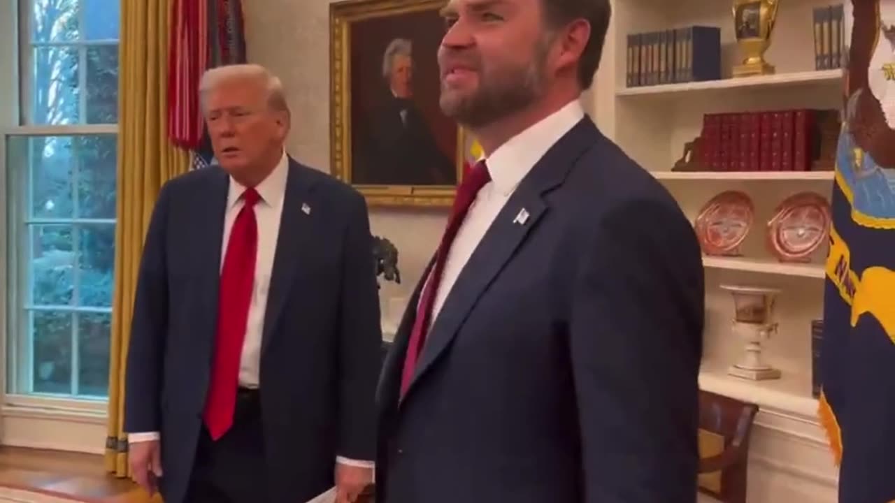 JD Vance visits the oval office for the first time