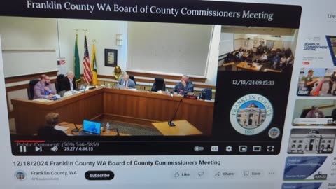 Presentation to the Franklin County, WA Commissioner generates backlash in local newspapers