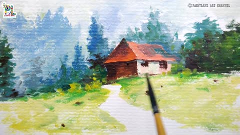 Easy Nature Oil Painting By PAINTLANE || Simple Painting Art