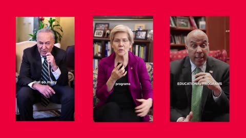 Chuck Schumer, Elizabeth Warren and Cory Booker posted identical videos