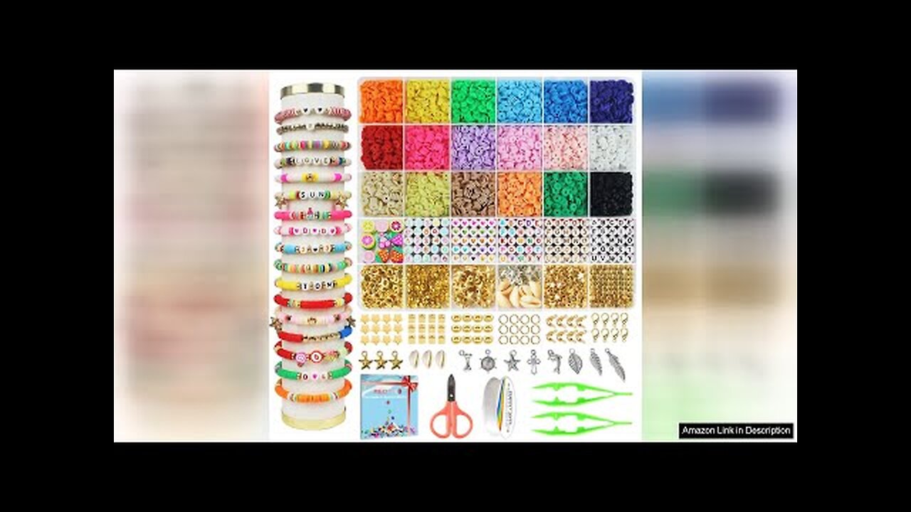 Redtwo 5100 Clay Beads Bracelet Making Kit, Flat Preppy Beads for Friendship Review