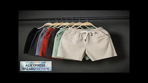 Summer New Men's Casual Linen Shorts Elastic Waist Breathable Thin Cotton Linen Review