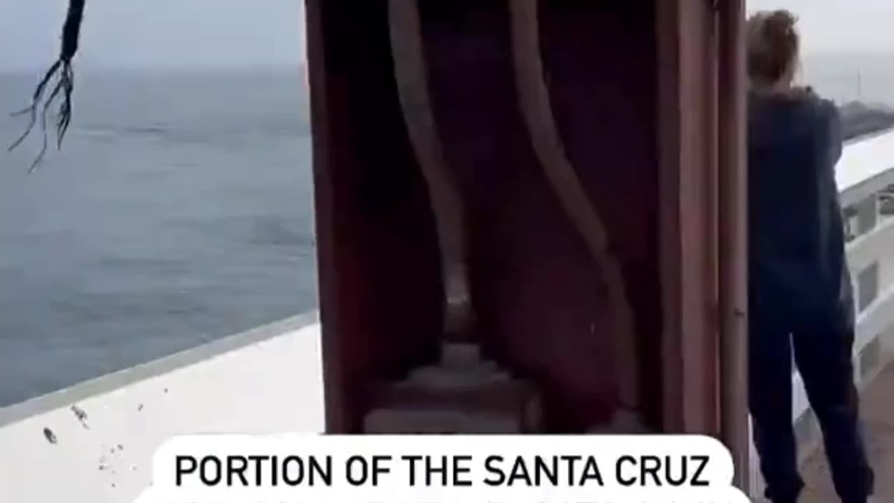 Santa Cruz Ca Municipal Wharf Tip Cracks Off