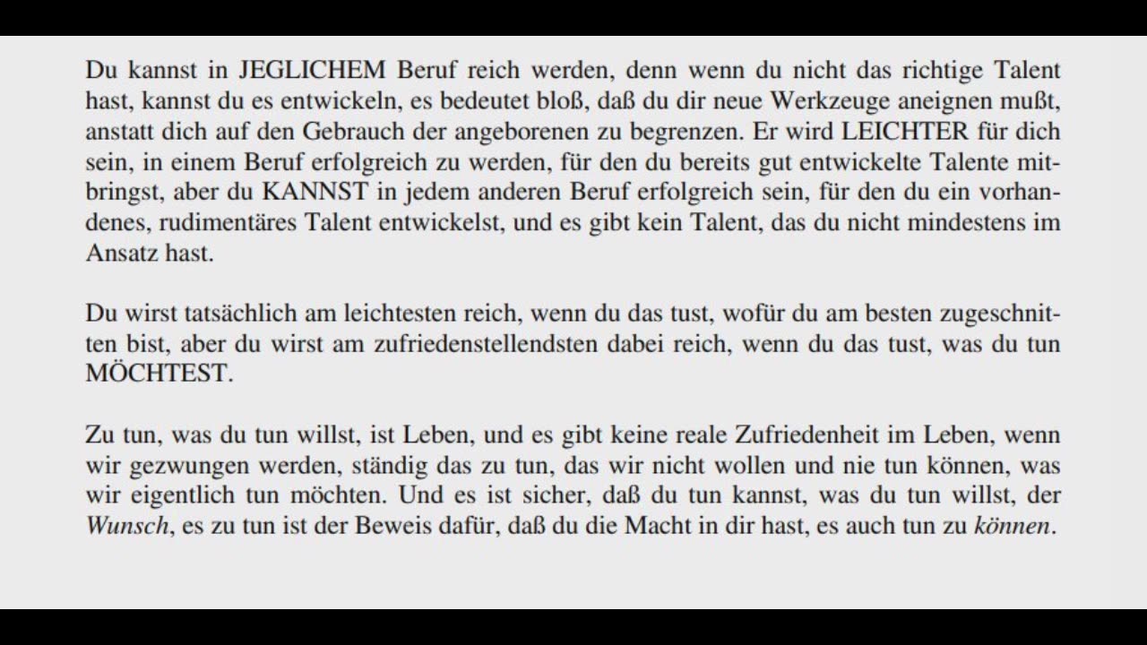 SolayasErkenntnisse - Wallace D Wattles - 13 - Wahl des richtigen Berufs