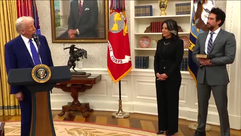 President Trump speaks to reporters, swears in Tulsi Gabbard Director of C.I.A.! - 2/12/25