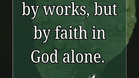 Righteousness is not found in works, but by faith in God alone.