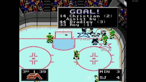 NHL '94 Franchise Mode 1992 Regular Season G58 - commish83 (MIN) at Len the Lengend (SJ)