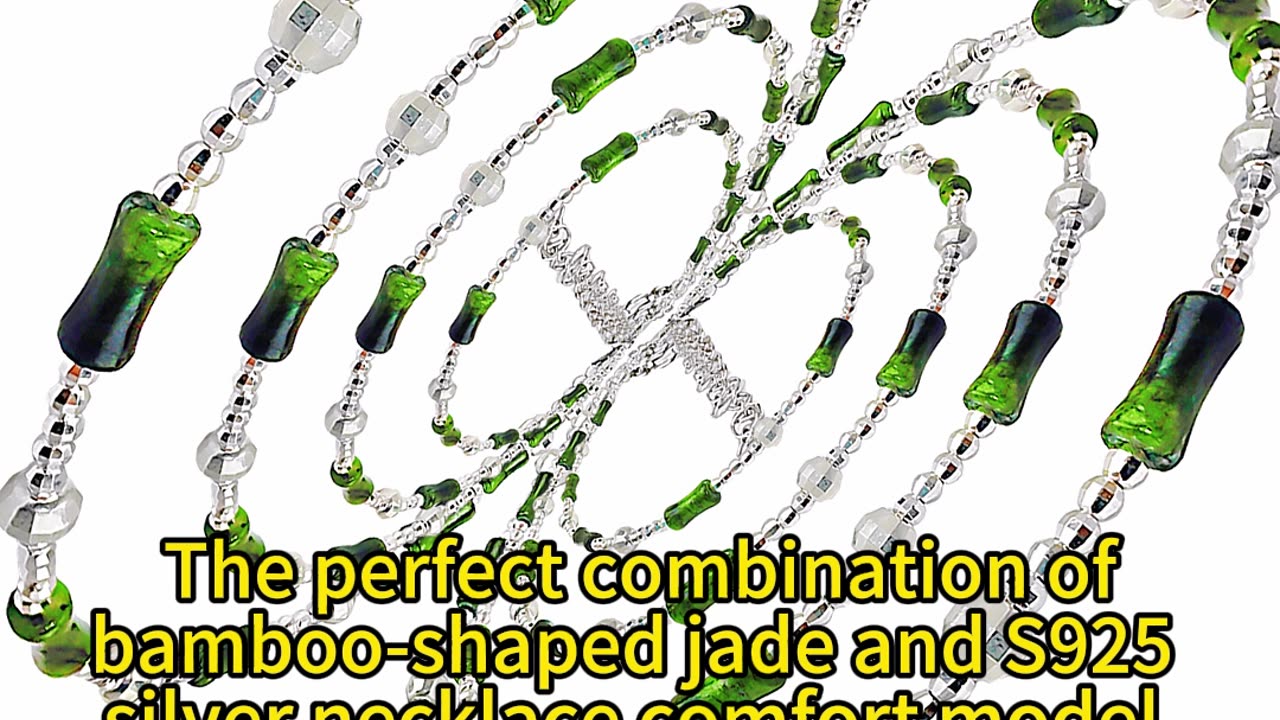 修正----GN-20241227-05 The perfect combination of bamboo-shaped jade and S925 silver necklace comfort