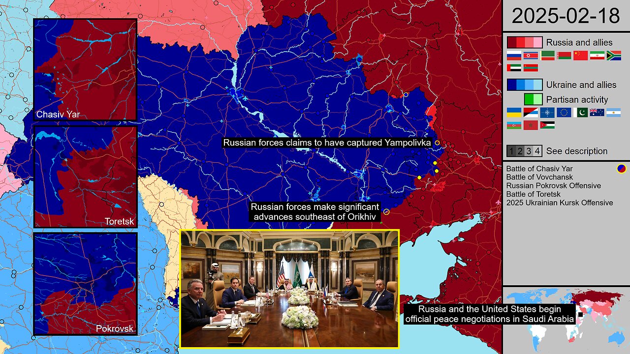 156: Major update - Peace negotiations begin and rift forms between USA & EU/Ukraine