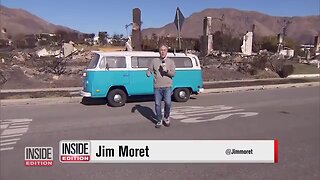 BLUE Volkswagen left UNTOUCHED by Malibu Fire, reminiscent of BLUE objects in the Maui Fires 🚌 ️‍🔥