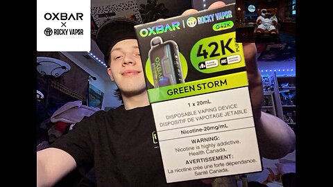 Reviewing OXBAR/RockyVapor Green Storm 42k Vape!! (One of the worst tasting vapes!!!)