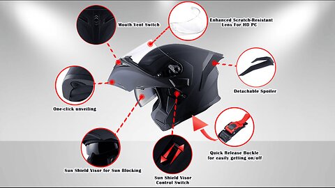 1Storm Motorcycle Modular Full Face Helmet Flip up Dual Visor Sun Shield: HB89 Arrow Blue