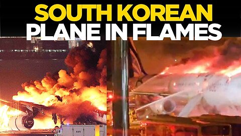 Surveillance Footage Shows Plume of Smoke After Plane Catches Fire at Busan's Airport |