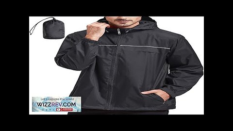 SWISSWELL Rain Jacket Men Waterproof Windbreaker Lightweight Hooded Raincoat for Daily Review