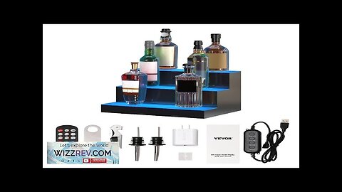 VEVOR LED Lighted Liquor Bottle Display Bar Shelf RF & App Control Review