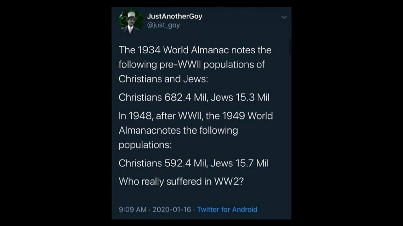 It's nearly 2025 and people still believe that '6 million jews' was 'exterminated' during WW2!😁😂