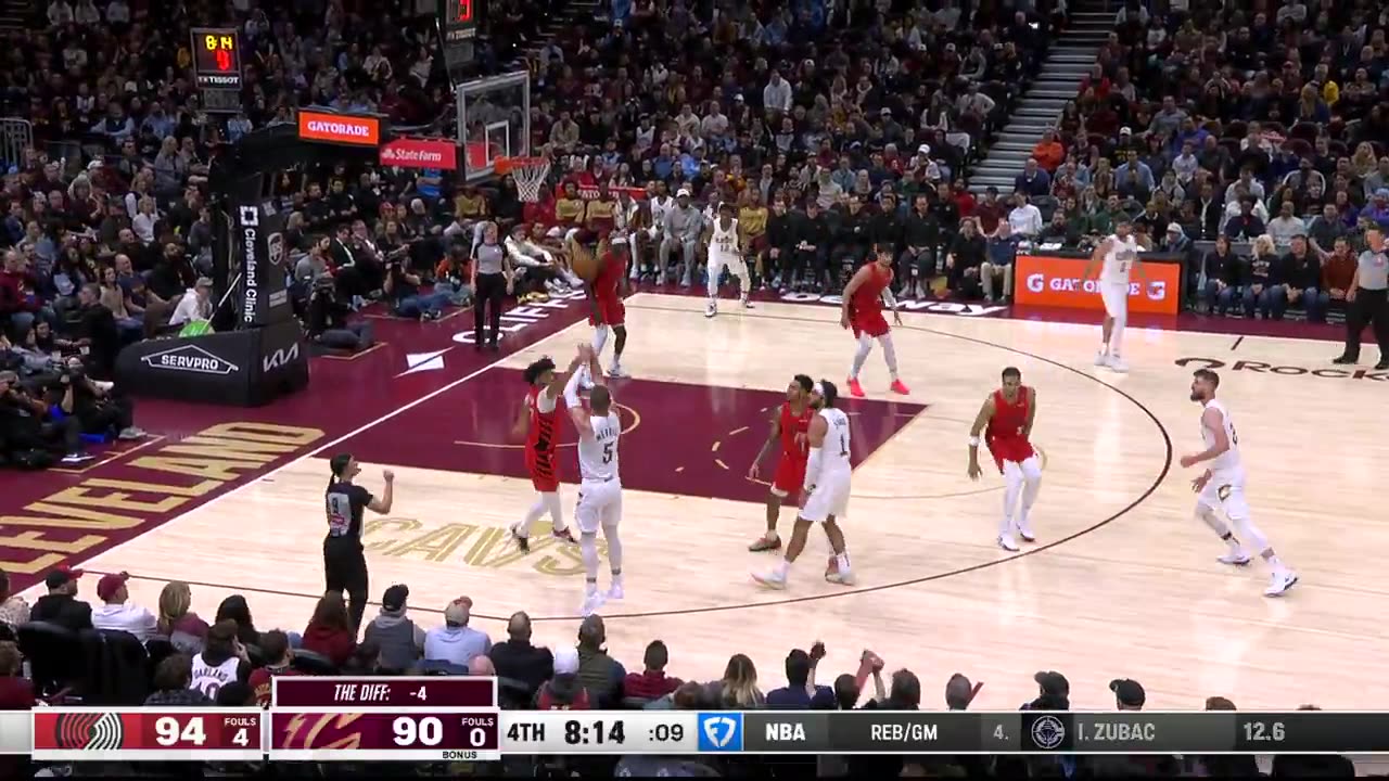 NBA - Sam Merrill's 3 cuts it to just 1 in Cleveland! Part of a 22-5 @cavs run