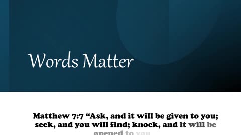 Words Matter: Prayer