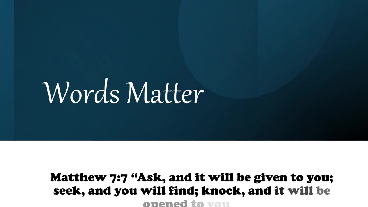 Words Matter: Prayer
