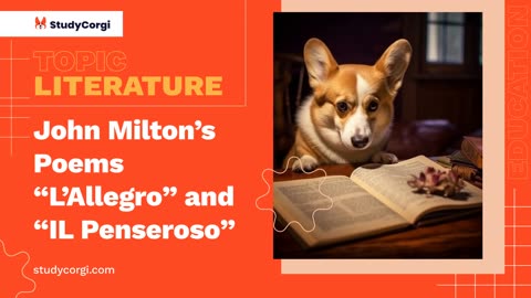 John Milton’s Poems “L’Allegro” and “IL Penseroso” - Essay Example