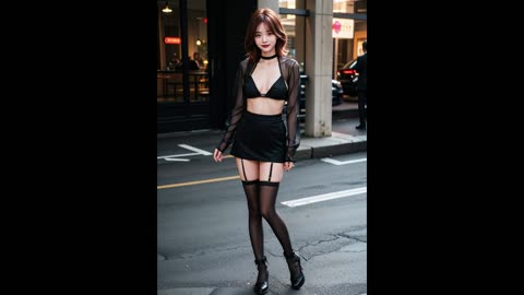 Gorgeous Girl on Daring Black Mesh Outfit in 4K - AI Art _ AI Lookbook (Part 2)