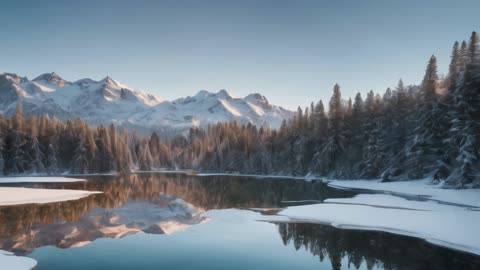 chill snowy nature- winter music- joga in nature