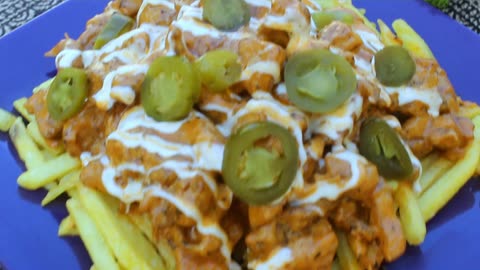 Delicious Creamy Cheesy Chicken With Loaded Fries