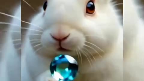 A rabbit found a gem.