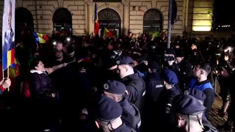 Supporters of Romania's Georgescu face off with police in Bucharest