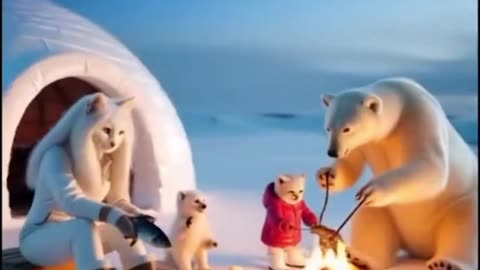 Cat help polar bear