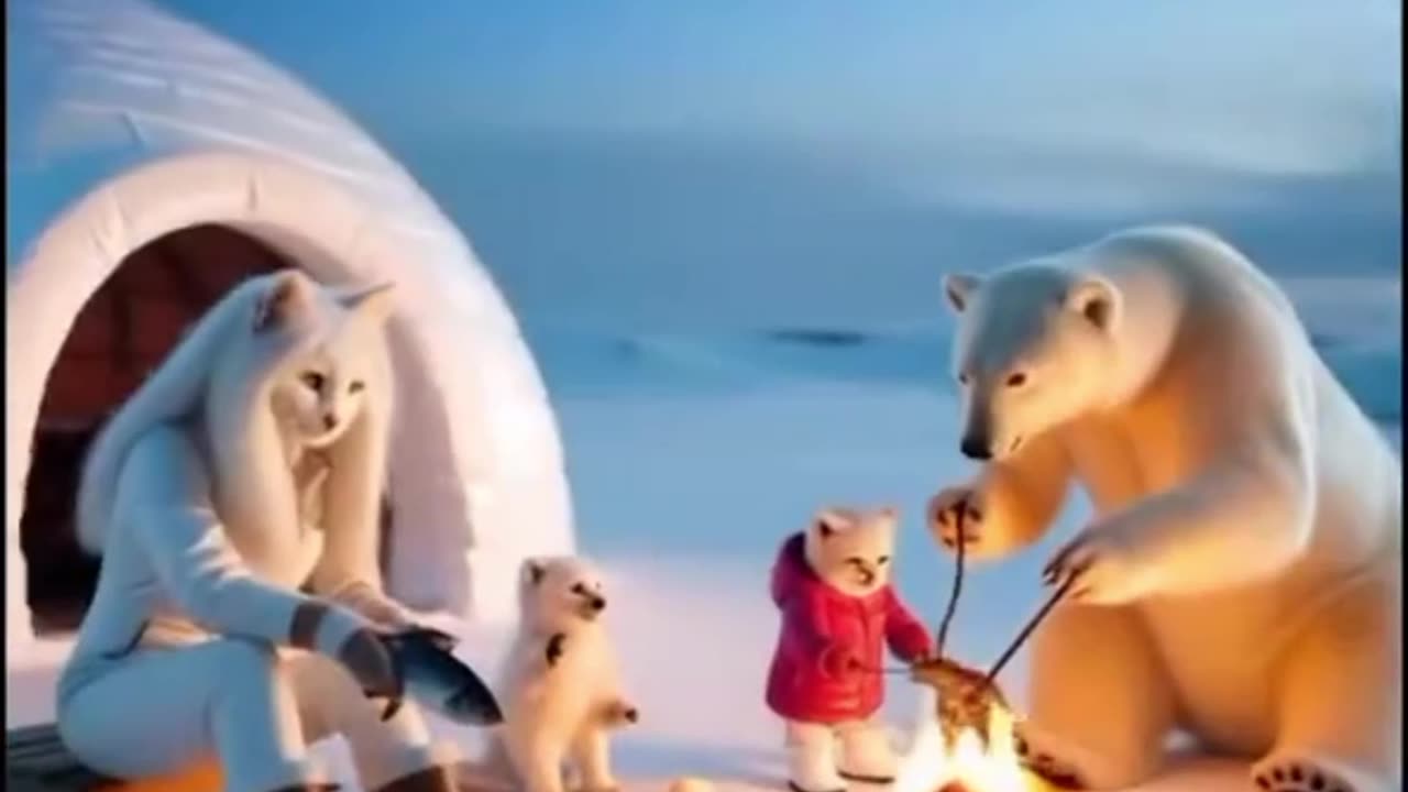 Cat help polar bear