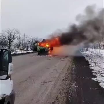 Russian Soldier Films His Cargo Truck Exploding After Being Hit by Drones