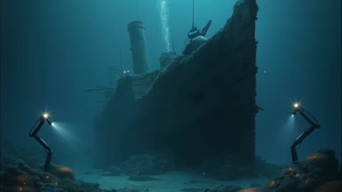 The wreck of the Titanic. Raising the liner from the ocean, followed by restoration.