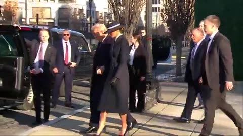 President Donald J. Trump and First Lady Melania leave St. John’s Church in Washington, D.C.