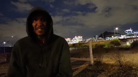 "No Name" homeless for 25 years and says "He Just got a Million Dollars from the Queen of England"