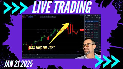 $Bitcoin Is the TOP IN? LIVE Trading 1/21/2024 $Bitcoin, $Forex, $Stocks, $Gold $Silver