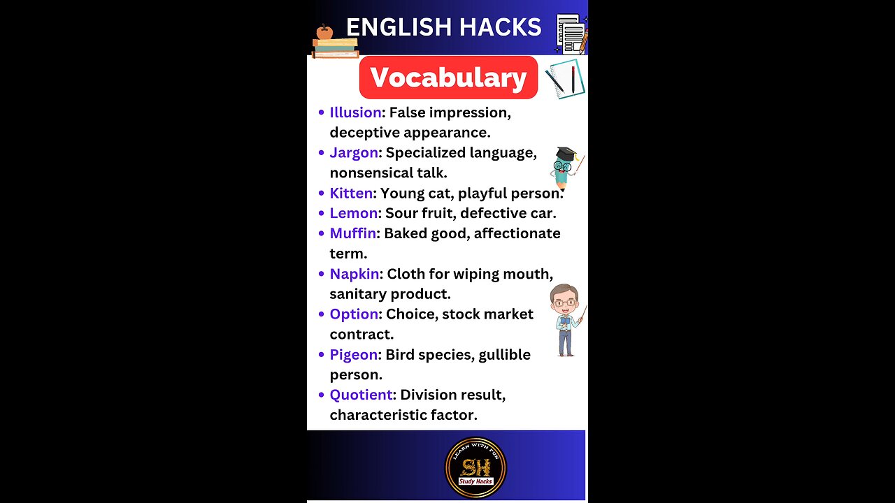 Daily use Important vocabulary words for exam 2024 41 #studyhacks123 #vocabulary #english #shorts