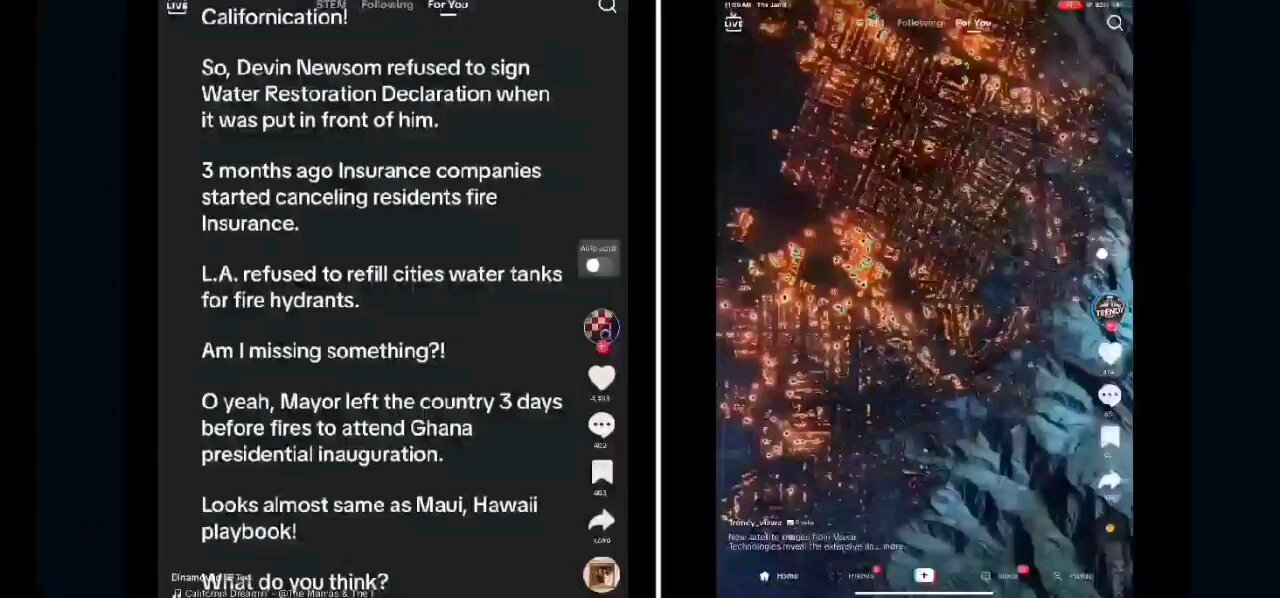 California Fire 🔥 DEW Lasers Reported_Just Like Maui, The California fires were Deliberate!