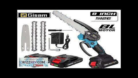 Gisam 8 Inch Electric Chain Saw Brushless Motor Battery ChainSaw Rechargeable Pruning Review