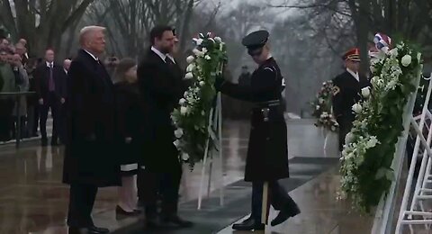 VP JD Vance laying wreaths at the Tomb of the Unknown Soldier.