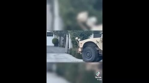 Fake military in front of Ben Afflek's house .. lol